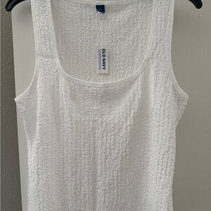 Old Navy Women's White Textured Tank Top